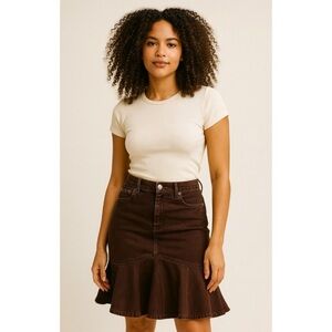 VINTAGE Y2K 00’s CHAPS JEANS | Brown Corduroy Mermaid‎ Trumpet Hem Skirt Sz. 12